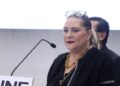 Guadalupe Taddei habla en un acto del INE