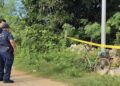 Policías municipales resguardan el predio acordonado de la colonia Morelos, en José María Morelos.