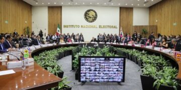 Sala de sesiones del Consejo General del Instituto Nacional Electoral