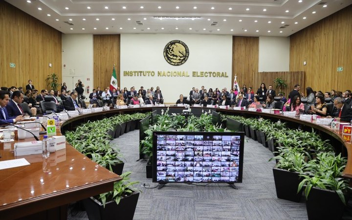 Sala de sesiones del Consejo General del Instituto Nacional Electoral