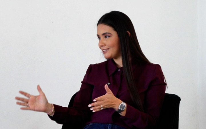 La diputada local María José Osorio Rosas durante su entrevista con Palco Noticias