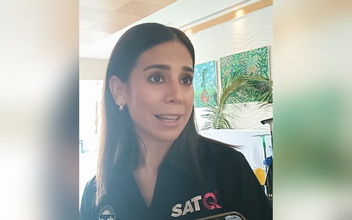 Marcela Ramos Isla, encargada de despacho del SATQ, en entrevista en Cancún sobre el Visitax