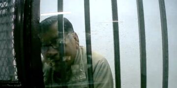 Mario Marín Torres, exgobernador de Puebla, detrás de las rejas del Cefereso No. 1 del Altiplano durante la audiencia por la tortura a Lydia Cacho