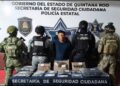 Ricardo "N", detenido en Bonfil, junto a elementos de seguridad y lo asegurado
